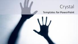  Presentation with black hands - Presentation design featuring composition-of-shape-of-two background and a  colored foreground