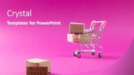  Presentation with pink retail - Presentation theme featuring composition-of-shopping-cart background and a purple colored foreground
