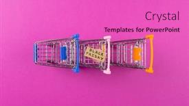  Presentation with pink retail - Slide deck featuring composition-of-shopping-carts background and a coral colored foreground