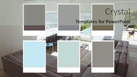  Presentation with interior decorating home - Theme having composition-of-six-colour-swatches background and a light gray colored foreground