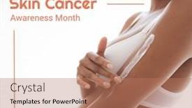  Presentation with skin cancer - PPT theme enhanced with composition-of-skin-cancer-awareness background and a coral colored foreground