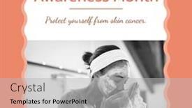  Presentation with skin cancer - Presentation theme enhanced with composition-of-skin-cancer-awareness background and a light gray colored foreground