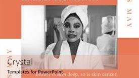  Presentation with skin health - Presentation theme with composition-of-skin-cancer-awareness background and a coral colored foreground