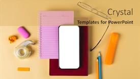  Presentation with learning technology - Presentation design enhanced with composition-of-smartphone-with-copy background and a yellow colored foreground