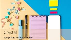  Presentation with learning technology - Theme consisting of composition-of-smartphone-with-copy background and a lemonade colored foreground