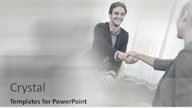  Presentation with business networking - Amazing slides having composition-of-smiling-businessman backdrop and a light gray colored foreground