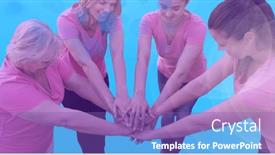  Presentation with motivation - PPT theme having composition-of-smiling-female-friends background and a violet colored foreground