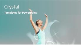  Presentation with female sport - Slides having composition-of-smiling-fit-caucasian background and a seafoam green colored foreground