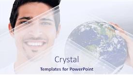  Presentation with sustainability - Presentation featuring composition-of-smiling-man-holding background and a sky blue colored foreground