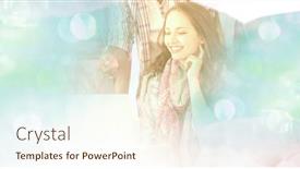  Presentation with global laptop - Presentation theme with composition-of-smiling-woman-using background and a cream colored foreground