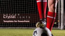  Presentation with soccer - Slide deck with composition-of-soccer-highlights-text background and a wine colored foreground