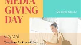  Presentation with connections - Slides featuring composition-of-social-media-giving background and a yellow colored foreground