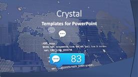  Presentation with media image - PPT layouts with composition-of-social-media-icons background and a ocean colored foreground