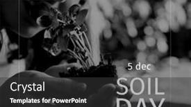  Presentation with eco sustainability - Presentation theme having composition-of-soil-day-text background and a dark gray colored foreground