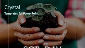  Presentation with eco sustainability - Presentation theme with composition-of-soil-day-text background and a forest green colored foreground