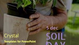  Presentation with eco sustainability - PPT theme consisting of composition-of-soil-day-text and a tawny brown colored foreground