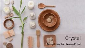  Presentation with orchid - Theme featuring composition-of-spa-settings background and a coral colored foreground