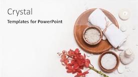  Presentation with orchid - PPT layouts with composition-of-spa-settings background and a white colored foreground