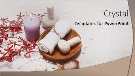  Presentation with cymbidium orchid - Presentation theme consisting of composition-of-spa-settings and a  colored foreground