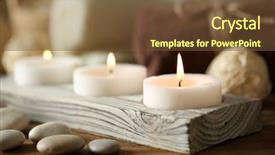  Presentation with water treatment - Presentation theme with composition of spa treatment candles background and a  colored foreground
