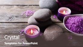  Presentation with treatment - Cool new theme with composition of spa treatment on wooden background backdrop and a gray colored foreground