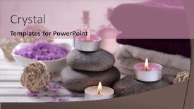  Presentation with treatment - Presentation theme having composition-of-spa-treatment background and a coral colored foreground