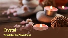  Presentation with treatment - Presentation theme with composition of spa treatment background and a tawny brown colored foreground