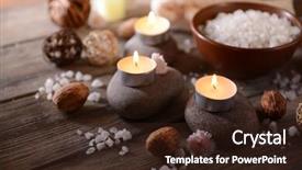  Presentation with nanotechnology in cancer treatment - Theme having treatments table - composition of spa treatment background and a wine colored foreground