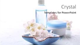  Presentation with treatment - PPT theme featuring composition-of-spa-treatment background and a white colored foreground