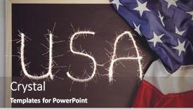  Presentation with culture education - Slide deck featuring composition-of-sparkling-usa-text background and a tawny brown colored foreground