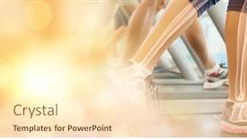  Presentation with running treadmill - Presentation enhanced with composition-of-spots-of-light background and a cream colored foreground