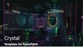  Presentation with processing - PPT theme with composition-of-statistics-data-processing background and a wine colored foreground