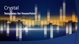  Presentation with business networking - Presentation theme consisting of composition-of-statistics-recording-over background and a navy blue colored foreground