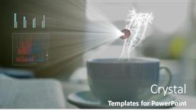  Presentation with coffee cup - Presentation with composition-of-steaming-coffee-cup background and a gray colored foreground