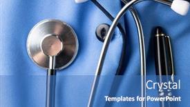  Presentation with awareness - PPT theme consisting of composition-of-stethoscope-and-pen background and a teal colored foreground