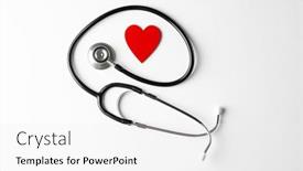  Presentation with red medical - PPT layouts having composition-of-stethoscope-and-red background and a white colored foreground
