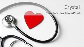  Presentation with red medical - Presentation theme featuring composition-of-stethoscope-and-red background and a white colored foreground