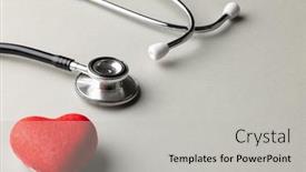  Presentation with red medical - Slides featuring composition-of-stethoscope-and-red background and a light gray colored foreground