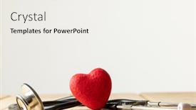  Presentation with red medical - Slide deck having composition-of-stethoscope-and-red background and a sky blue colored foreground