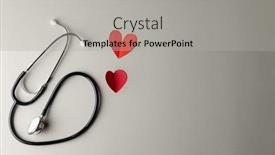  Presentation with red medical - PPT theme featuring composition-of-stethoscope-and-two background and a light gray colored foreground