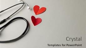  Presentation with red medical - PPT theme consisting of composition-of-stethoscope-and-two background and a light gray colored foreground