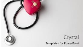  Presentation with medical heart - PPT theme with composition-of-stethoscope-heart background and a white colored foreground