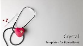  Presentation with heart medical - Slide deck featuring composition-of-stethoscope-heart background and a light gray colored foreground