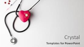  Presentation with medical heart - PPT layouts having composition-of-stethoscope-heart background and a white colored foreground