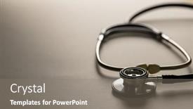  Presentation with medical concept - Slide set enhanced with composition-of-stethoscope-on-white background and a  colored foreground