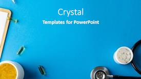  Presentation with capsules - Theme consisting of composition-of-stethoscope-with-pills background and a light gray colored foreground