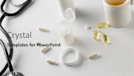  Presentation with capsules - PPT layouts consisting of composition-of-stethoscope-with-syringe background and a light gray colored foreground