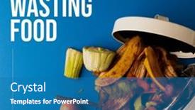  Presentation with stop - Presentation theme consisting of composition-of-stop-wasting-food background and a teal colored foreground