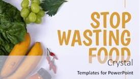  Presentation with awareness - Slides having composition-of-stop-wasting-food background and a sky blue colored foreground