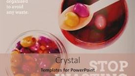  Presentation with awareness - Slide set with composition-of-stop-wasting-food background and a coral colored foreground